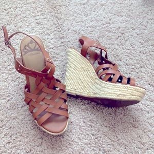 Fergalicious brown “leather” heels ***NEVER BEEN WORN***